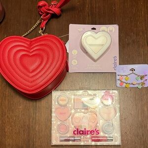 Claire's Red Heart Bag with Accessories Set